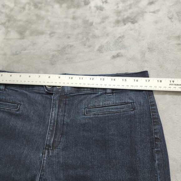 Vintage 90s BandolinoBlu Jeans Womens 10 Blue Stretch Denim Mid Rise Crop Capri - Picture 9 of 13